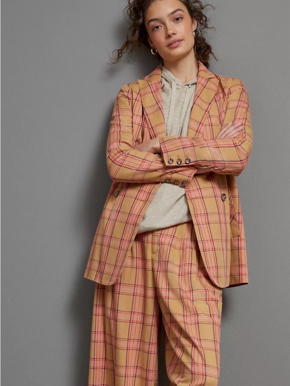 Anthropologie Maeve Victoria Plaid Blazer